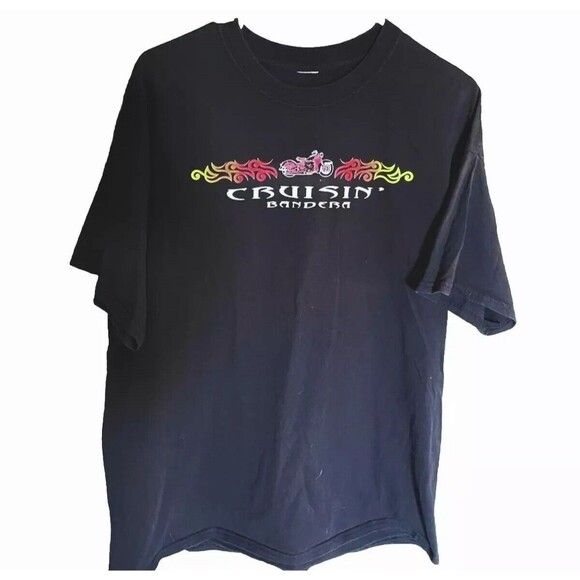 Vintage y2k Cruisin’ Bandera Hill Country Motorcycle Biker T Shirt - Picture 1 of 3